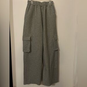Gray Textured Cargo Sweat Pants